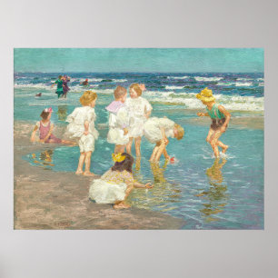 impressionistische strandscene poster