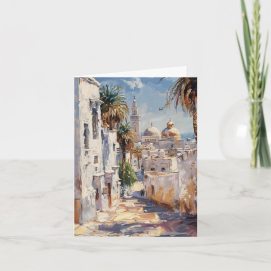 Impressionistische tegel van Tunis Kaart (Voorkant)