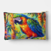 Impressionistische tropische papegaai vogel blauw  etui (Achterkant)