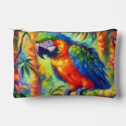 Impressionistische tropische papegaai vogel blauw  etui (Voorkant)