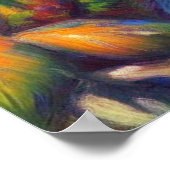 Impressionistische tropische papegaai vogel blauw poster (Hoek)