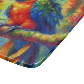 Impressionistische tropische papegaai vogel blauw  snijplank (Hoek)