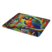 Impressionistische tropische papegaai vogel blauw  snijplank (Hoek)