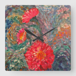 Impressionistische tuin vierkante klok