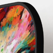 Impressionistische Varken Rode Poppy Bloemen Geper Pickleball Paddle (Links Detail)