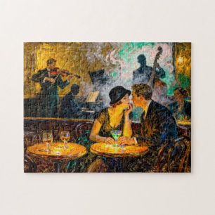 Impressionistische vintage dansbarromantiek met li legpuzzel