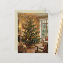 Impressionistische vintage kerst kunst in Monet-st