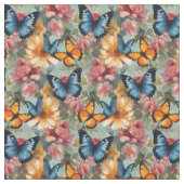 Impressionistische vlinders en bloemen stof (Close Up)