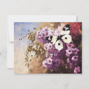 Impressionistische vlindertuin schilderij briefkaart