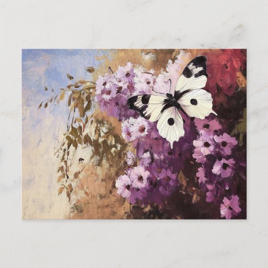 Impressionistische vlindertuin schilderij briefkaart (Voorkant)