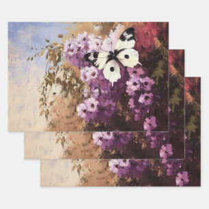 Impressionistische vlindertuin schilderij Decoupag Inpakpapier Vel