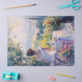 Impressionistische vrouw met een picknick decoupag tissuepapier (Craft)