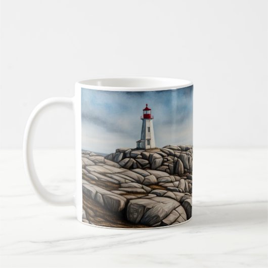 Impressionistische vuurtoren van Peggy's Cove Koffiemok (Links)