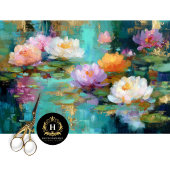 Impressionistische Water Lily Pond Decoupage Tissuepapier
