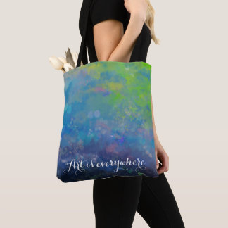 Impressionistische waterverf lievelvijver en bloem tote bag