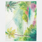 Impressionistische Waterverf Tropical Island Scene Fleece Deken (Voorkant)