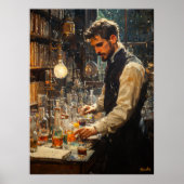 Impressionistische wetenschapper in een laborator poster (Voorkant)