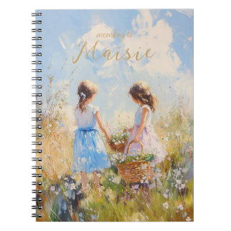 Impressionistische Wildflower Meadow Girls Notitieboek