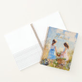 Impressionistische Wildflower Meadow Girls Notitieboek (Binnen)
