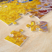Impressionistische winterstadpark scene met restau legpuzzel (Zijkant)