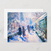 Impressionistische wintertuin met wandelaars feestdagenkaart (Voorkant / Achterkant)