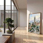 Impressionistische zomerlandschap - Ochtendnevel d Poster