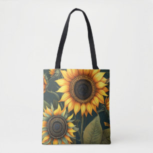 Impressionistische zonnebloemen artistieke express tote bag