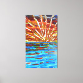 Impressionistische zonnestraling canvas afdruk