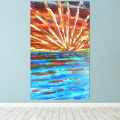 Impressionistische zonnestraling canvas afdruk (Insitu (Houten vloer))