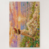 Impressionistische Zonsondergang aan de Kust | Vro Legpuzzel (Verticaal)