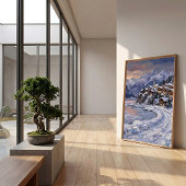 Impressionistische Zwitserse Alpen Schemering Muur Poster