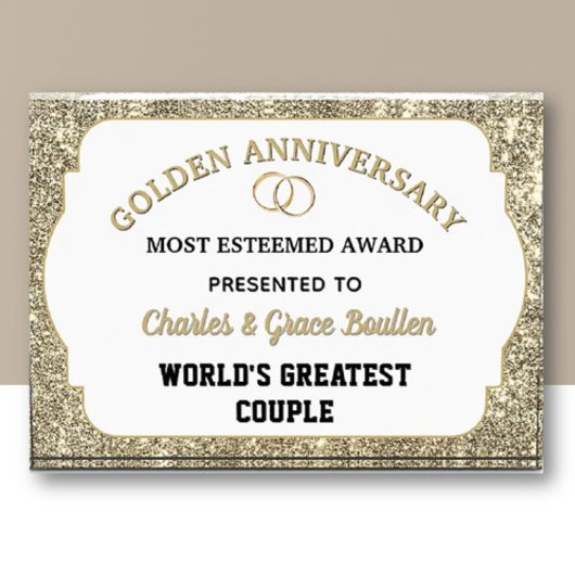 Impressive Golden Anniversary Custom Award  Fotoblokken