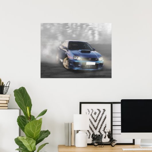 Impreza Coupe zijdelings Poster (Thuiskantoor)