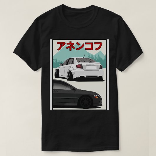 Impreza VS Lancer Evo T-shirt (Design voorkant)