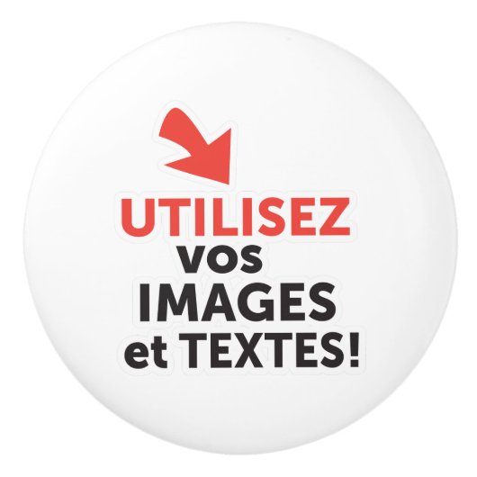 Imprimer vos conceptions en ligne en français keramische knop (Voorkant)