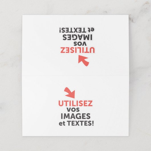 Imprimer vos conceptions en ligne en français plaatskaartje (Buitenkant ongevouwen)