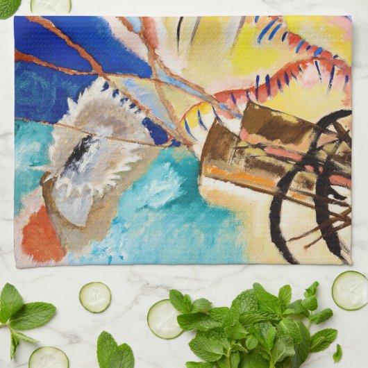 Improvisatie 30 (kanonnen) door Wassily Kandinsky Theedoek (Gevouwen)