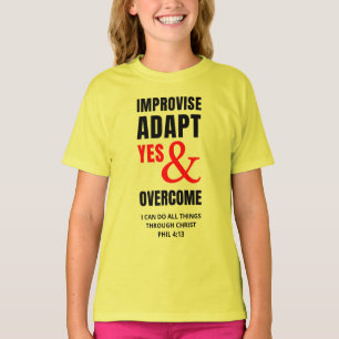IMPROVISEER ADAPT YES EN OVERWIN CHRISTELIJKE KIND T-SHIRT