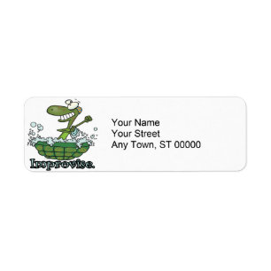 Improviseren Turtle Shell Tubby Tubby cartoon Etiket