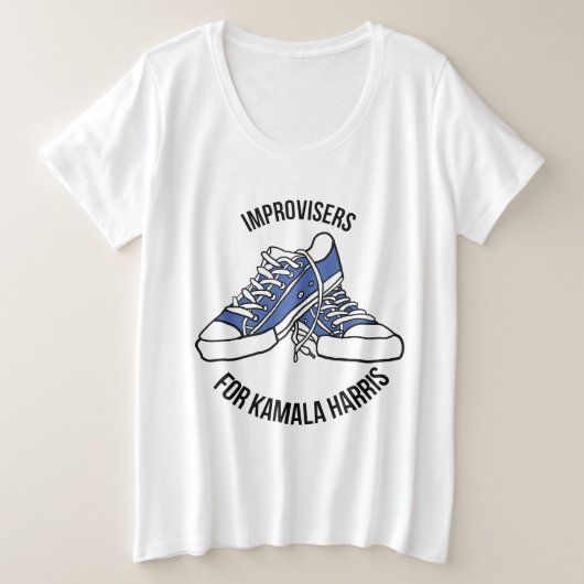 "Improvisers voor Kamala Harris" Plus Size Shirt (Design voorkant)