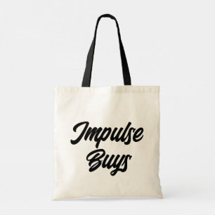 Impulse boys Shopaholic Modern Typografie Tote Bag
