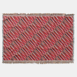 Impulsief Avontuur Rood Gestreept Abstract Patroon Deken