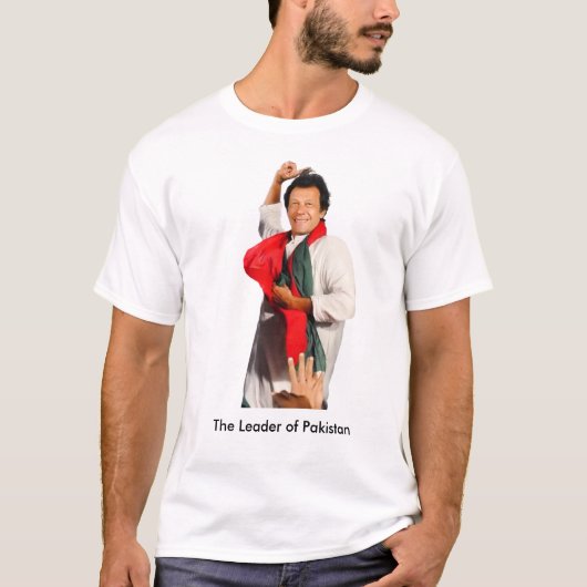 Imran Khan De leider van Pakistan T-shirt (Voorkant)