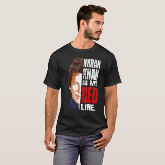 IMRAN KHAN IS MIJN RODE LINE PAKISTAN-MINISTER T-SHIRT (Voorkant volledig)
