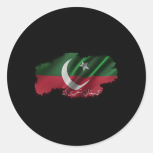 Imran Khan Pti Vlaggenminister-president Pakistan Ronde Sticker
