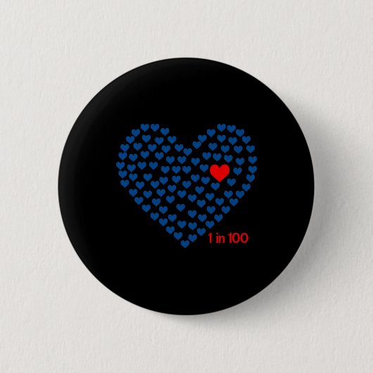 In 100 Congenitale Hart Ziekte Bewustzijn Gift CHD Ronde Button 5,7 Cm (Voorkant)