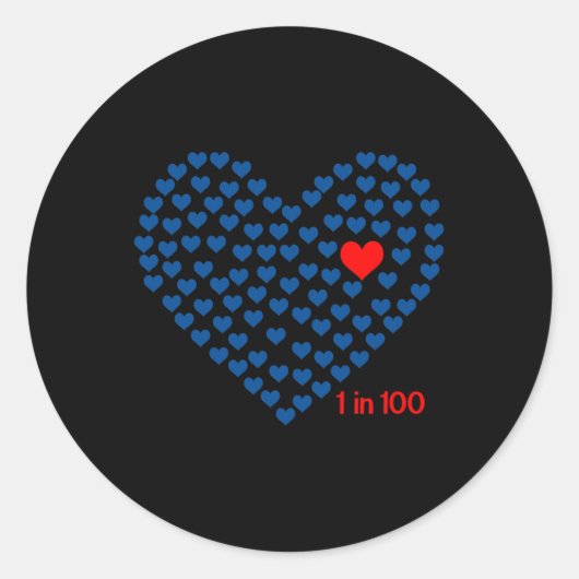 In 100 Congenitale Hart Ziekte Bewustzijn Gift CHD Ronde Sticker (Voorkant)