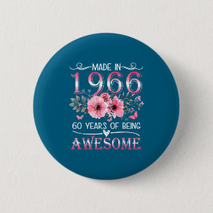 In 1966 Bloem 60ste Verjaardag 60 Ronde Button 5,7 Cm