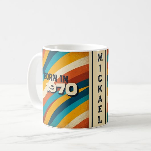 In 1970 geboren Persoonlijke mok - 70s Groovy Stre (Voorkant links)