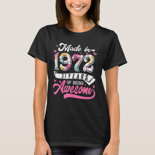 In 1972 werd Floral 51 jaar oud en 51 jaar oud. T-shirt